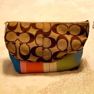 COACH, Classic & Multi Colored, White Leather Bottom, Shoulder Bag